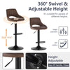 2pcs Barstools Set Faux Leather Padded Seat Metal Legs Bar Stool Brown Grey