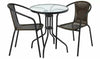 Tasmania Rattan Effect Patio/Balcony Set - Brown Bistro Table & 2 Chairs Set