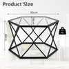Hexagonal Coffee Tables Metal Frame Sofa Tea Table with Tempered Glass Top