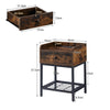 Bedside Table Drawer Storage Industrial Side End Table Nightstand Metal Shelf