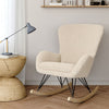Creamy Style Lambswool Upholstered Teddy Fabric Armchair Lazy Rocking Chair Sofa