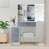 Modern Dressing Table Vanity Set with LED Mirror Cabinet Stool 4 Drawers Gift UK