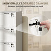 3-Drawer File Filing Cabinet Lockable Compact Size for A4 Letter White