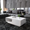 Modern High Gloss Rectangular Tea Table Coffee Table Storage Living Room(White)