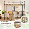 Single Metal Loft Bed Heavy-duty Steel Slats Support Loft Bed Home Sleeper Frame