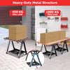 2-in-1 Folding Work Table & Sawhorse w/ Extra Tool Shelf Red