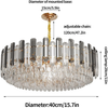 Modern Luxury round Crystal Chandelier: 40Cm 3-Tiers Ceiling Hanging Pendant Lig