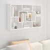 Wall Shelf in White - Storage Unit with Eight Compartments - Constructed L1G6