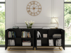Modern Sideboard I 200cm I Black I Fluted Fronts I Gold Legs I Storage Cabinet