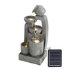 Solar Power LED Water Bowl Outdoor Garden Cascading Water Feature Fountain