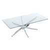 Modern Chrome Metal and Tempered Glass Side Living Room Coffee Table Tea Desk
