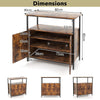 2-Door Buffet Sideboard Storage Cabinet Industrial Style Cabinet w/ Open Shelf