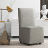 Modern Armless Accent Chair Upholstered Linen Fabric Chair w/Resistance Casters