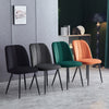 Set of 2,4,6 Velvet Suede Dining Chairs Upholstered seat Ergnomic with Metal Leg
