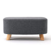 Small Linen Fabric Padded Footstool Footrest Pouffe Wooden Leg StoolHall Chair