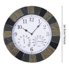 34cm Garden Outdoor Stone Wall Clock w/ Thermometer & Hygrometer Arabic Numerals