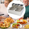 20L 5000W Commercial Electric Deep Fryer Fat Chip Twin Dual Tank Stainless Steel