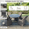 Luxury Garden 4 Seater 115cmx73cm = Round Dining Set - Outdoor Rattan Furniture