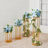 Electroplated Gold Metal Frame Flower Stand Wedding Centerpiece Stage Prop Deco