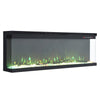 100inch Electric Fireplace Freestand/Inset Fire 3 Sided Panoramic 12 LED Color