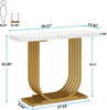 Tribesigns Console Table with Gold Base 39.4" Faux Marble Entryway Foyer Table