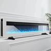 White 60'' Living Wall Insert Fire Wide Heater Freestand Electric Led Fireplace