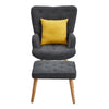Orthopeadic Velvet Recliner Sofa Linen Tub Armchair Sleeper Chair with Footstool