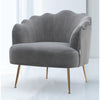 Velvet Wing Back Armchair Occasional Accent Chair Lotus Back Design Metal Legs