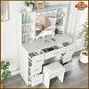 Dressing Table Makeup Vanity Desk Bedroom w/ Drawer&Mirror&Stool&10 LED Lights