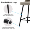Set of 2 Bar Stools Faux Leather Back Upholstered Metal Legs Barstool Pub Chair