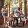 3 Piece Picnic Table Bench Set Outdoor Camping Picnic Tables Black