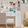 Hollywood White Makeup Dressing Table Stool Set Dresser Desk Mirror 10 LED Bulbs