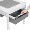 Kids Table and Chairs Childrens Activity Play Build Bricks Table w/ Storage Box