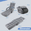 Folding Sofa Chair 6 Positions Adjustable Floor Lazy Chair with Armrest Single