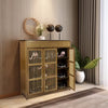 Large Wooden Shoe Storage Cabinet Rack Stand Cupboard Slatted 3 Doors Shelf Unit