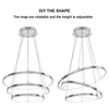Modern Round LED 3 Ring Pendant Ceiling Light Cool White 6000K Chandelier H3074