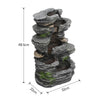 Solar Power Fountain Waterfall LED Water Feature Vertical Slate Statues &Panel