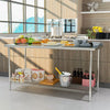 Stainless Steel Work Bench Commercial Catering Table Food Prep Backsplash 2-6ft