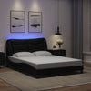 Bulliing Bed Frame with Black 120x200 Faux Leather,Double Bed W2T0