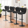 2x Faux Leather Bar Stools Gas Lift Adjustable Pub Chair Frosting Base Swivel