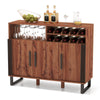 Home Wine Bar Cabinet Kitchen Buffet Sideboard w/ 3 Door & Adjustable Shelves
