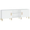 TV Cabinet - White Finish, Engineered Wood, Ample Storage for Media M8D7