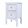 Pair of White Bedroom Bedside Table Unit Cabinet Nightstand with 2 Drawers