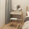 Mondeer LED Dressing Table Vanity Set with Adjustable Light& Mirror Padded Stool