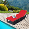 6-Positions Adjustable Rattan Sun Lounger Deck Chaise Sunbed w/Removable Cushion