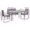 ShCuShan 5 Piece Garden Dining Set with Cushions Black Poly Rattan,Rattan Q9R3