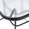 80cm Outdoor Garden Square Dining Table Patio Tempered Glass Top w/ Parasol Hole