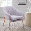 Single Seat Upholstered Oyster Back Leisure Armchair Accent Tub Sofa Chair Grey