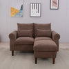 2 Seater faux leather/Linen Fabric Love Seat Sofa Armchair with Footstool Couch