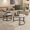 Set Of 2 Coffee Table Marble Side End Table Lamp Stand Nesting Nest Tables Set